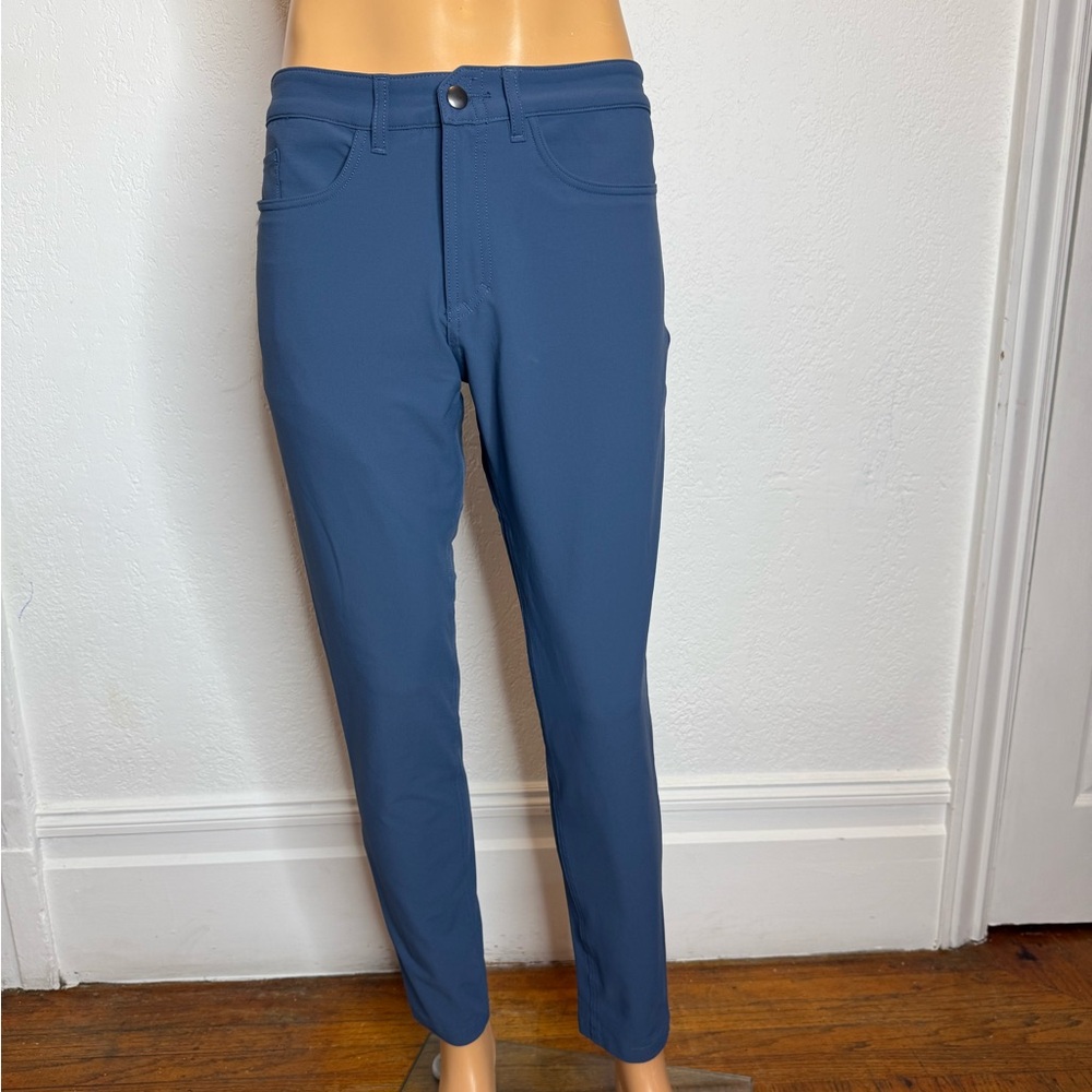 Olivers Apparel Passage Slim Pants Men True Size 32X29.5  Blue Chino Stretch